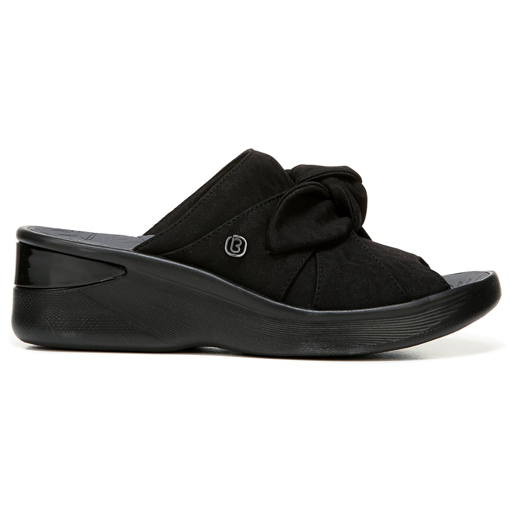 Bzees Smile Wedge Sandal - Black Cheetah Fabric