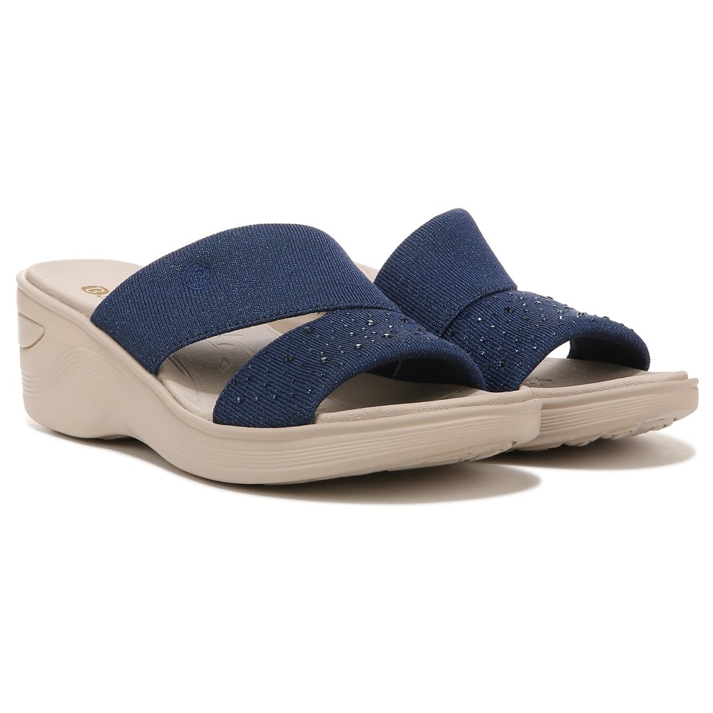 Bzees Dynasty Bright Wedge Sandal - Blue Fabric  Bzees Dynasty Bright Wedge Sandal - Blue Fabric
