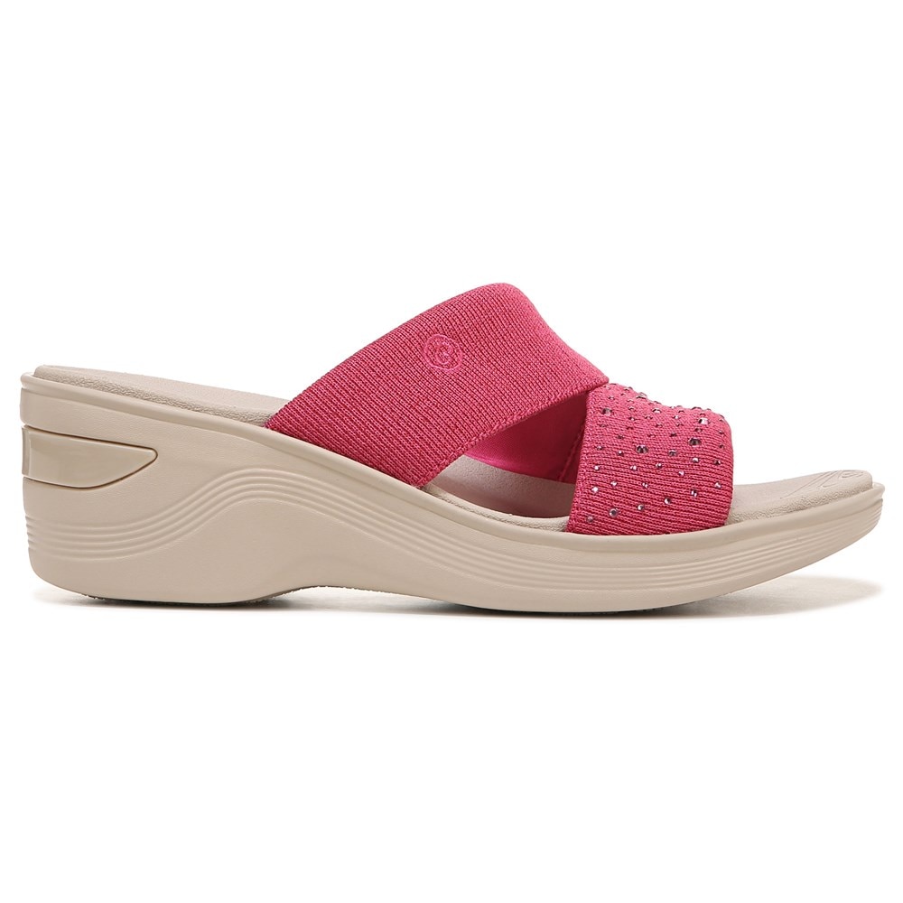 Bzees Dynasty Bright Wedge Sandal - Pink Fabric  Bzees Dynasty Bright Wedge Sandal - Pink Fabric