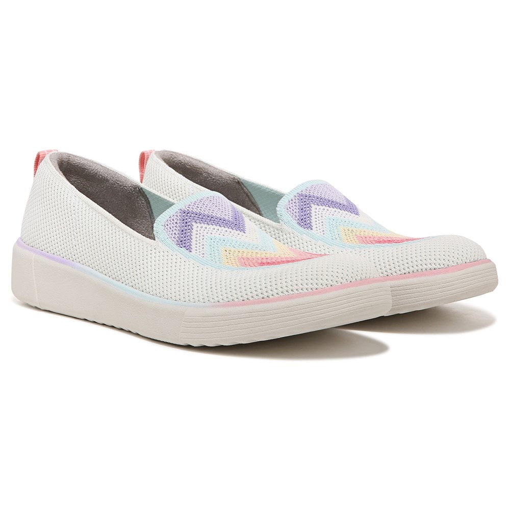 Bzees March On Moc Slip On - White Chevron Knit
