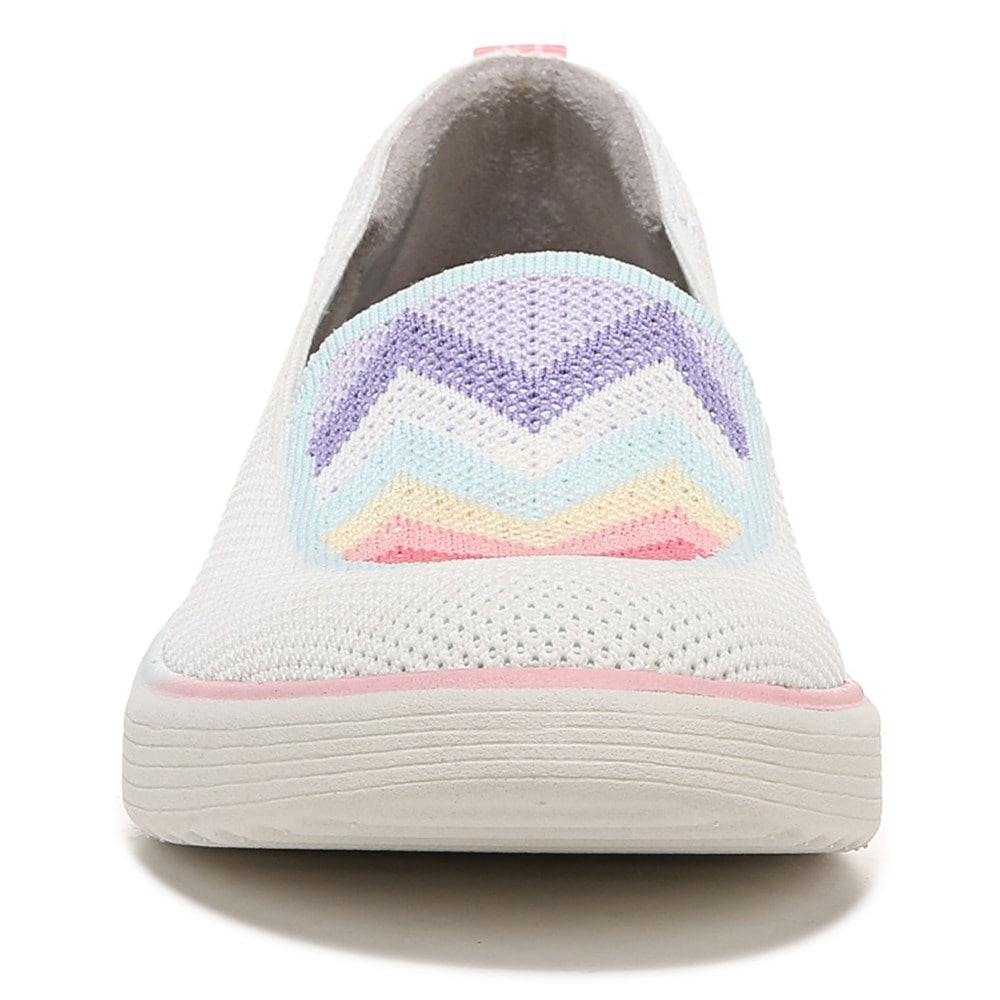 Bzees March On Moc Slip On - White Chevron Knit Bzees March On Moc Slip On - White Chevron Knit