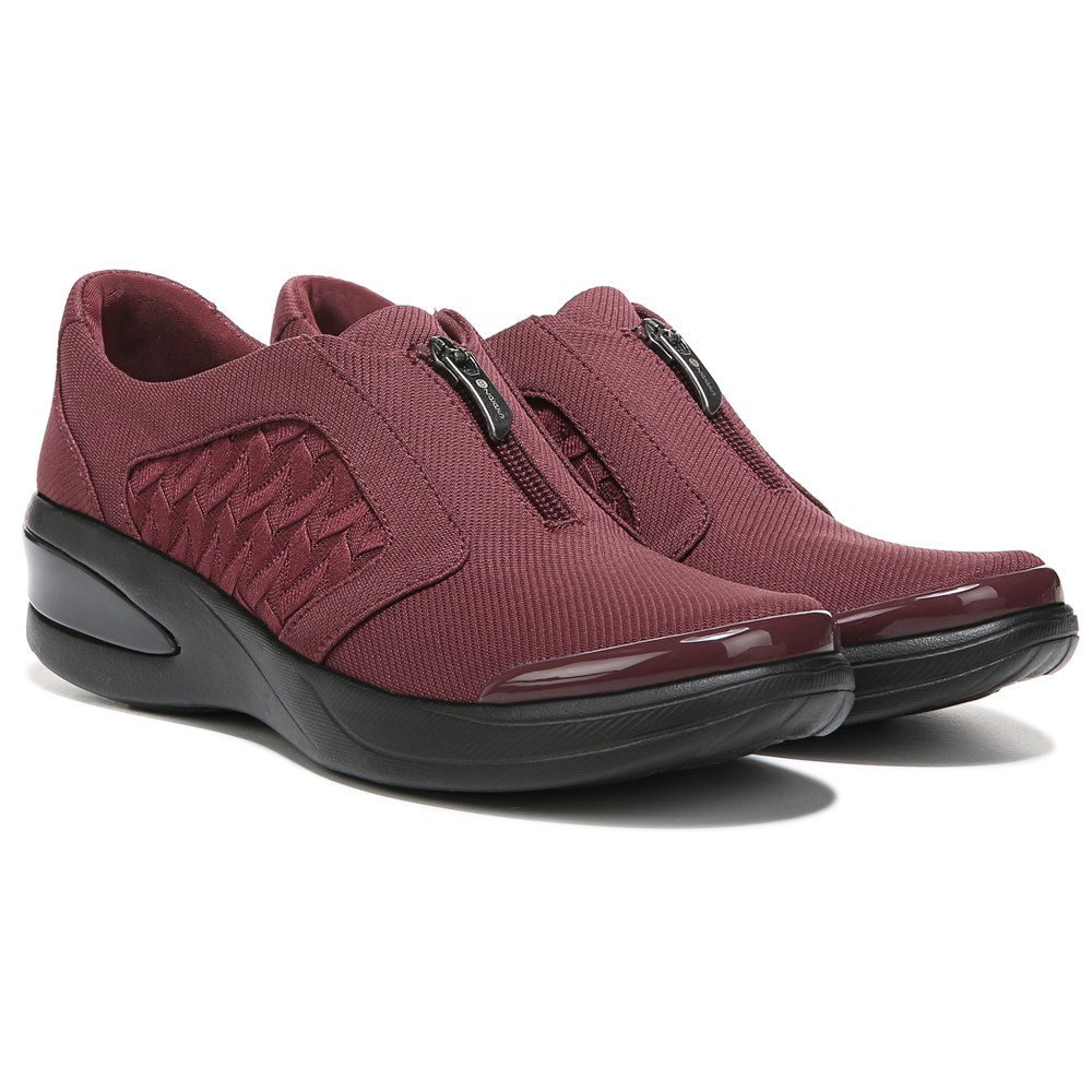 Bzees Florence Slip On Sneaker - Wine Red Fabric  Bzees Florence Slip On Sneaker - Wine Red Fabric