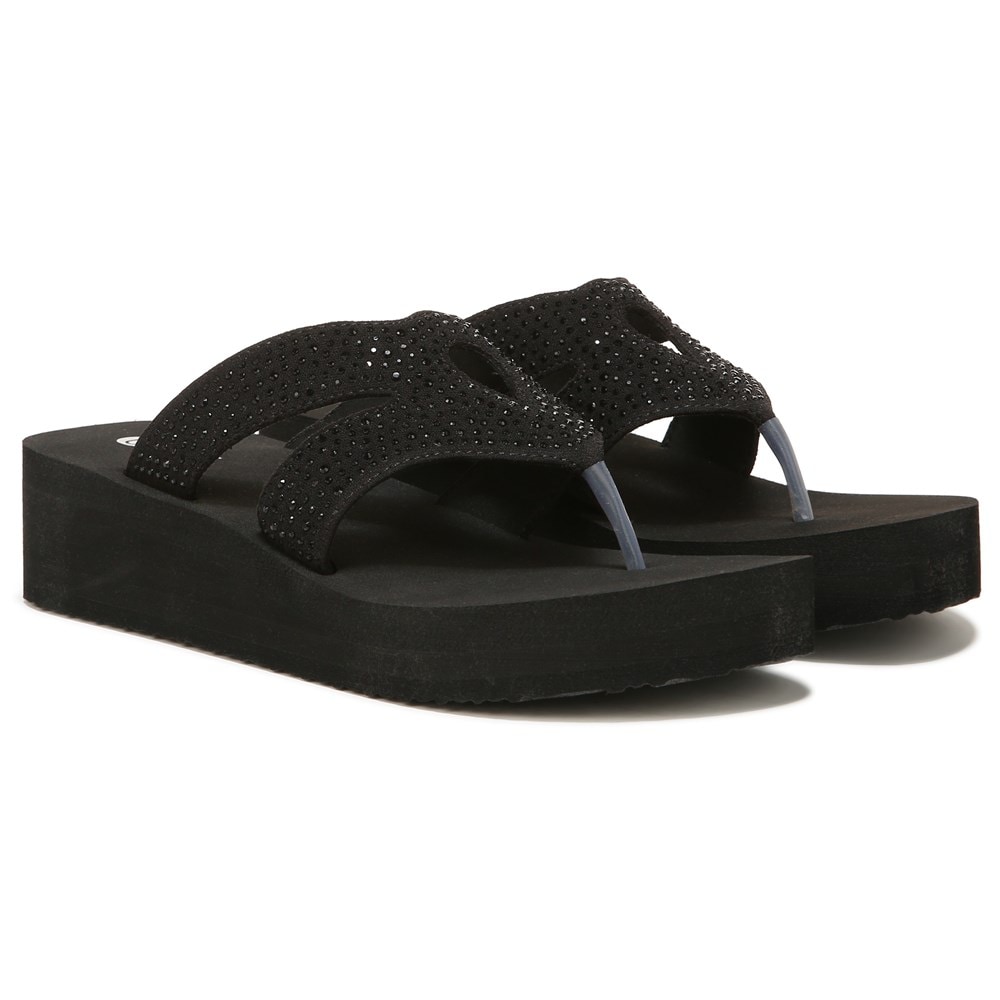 Bzees Rio Wedge Sandal - Black Fabric  Bzees Rio Wedge Sandal - Black Fabric