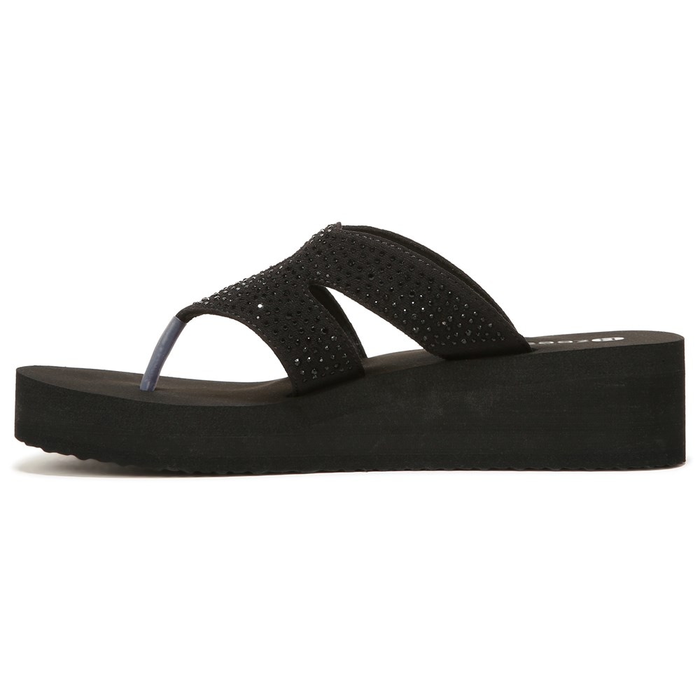 Bzees Rio Wedge Sandal - Black Fabric