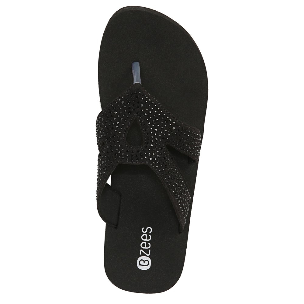 Bzees Rio Wedge Sandal - Black Fabric