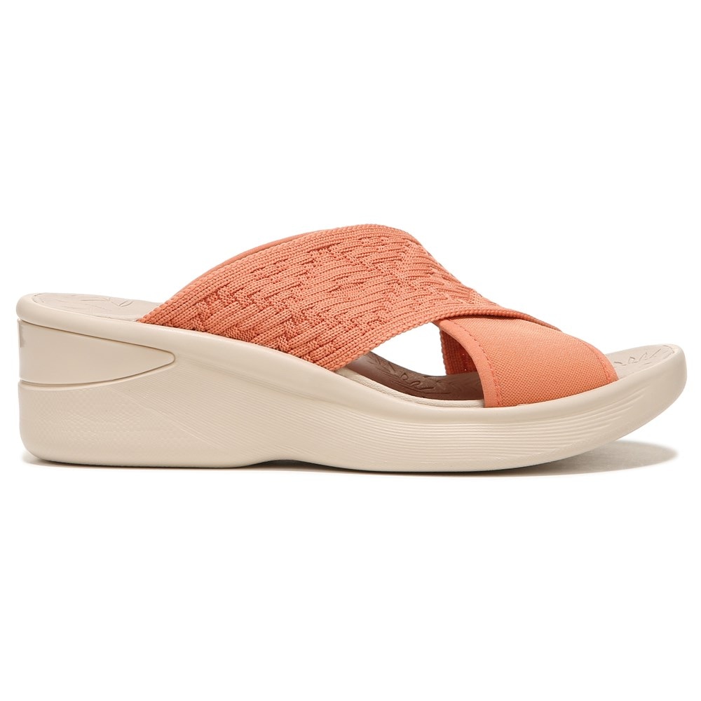 Bzees Sundance Wedge Sandal - Brown Fabric