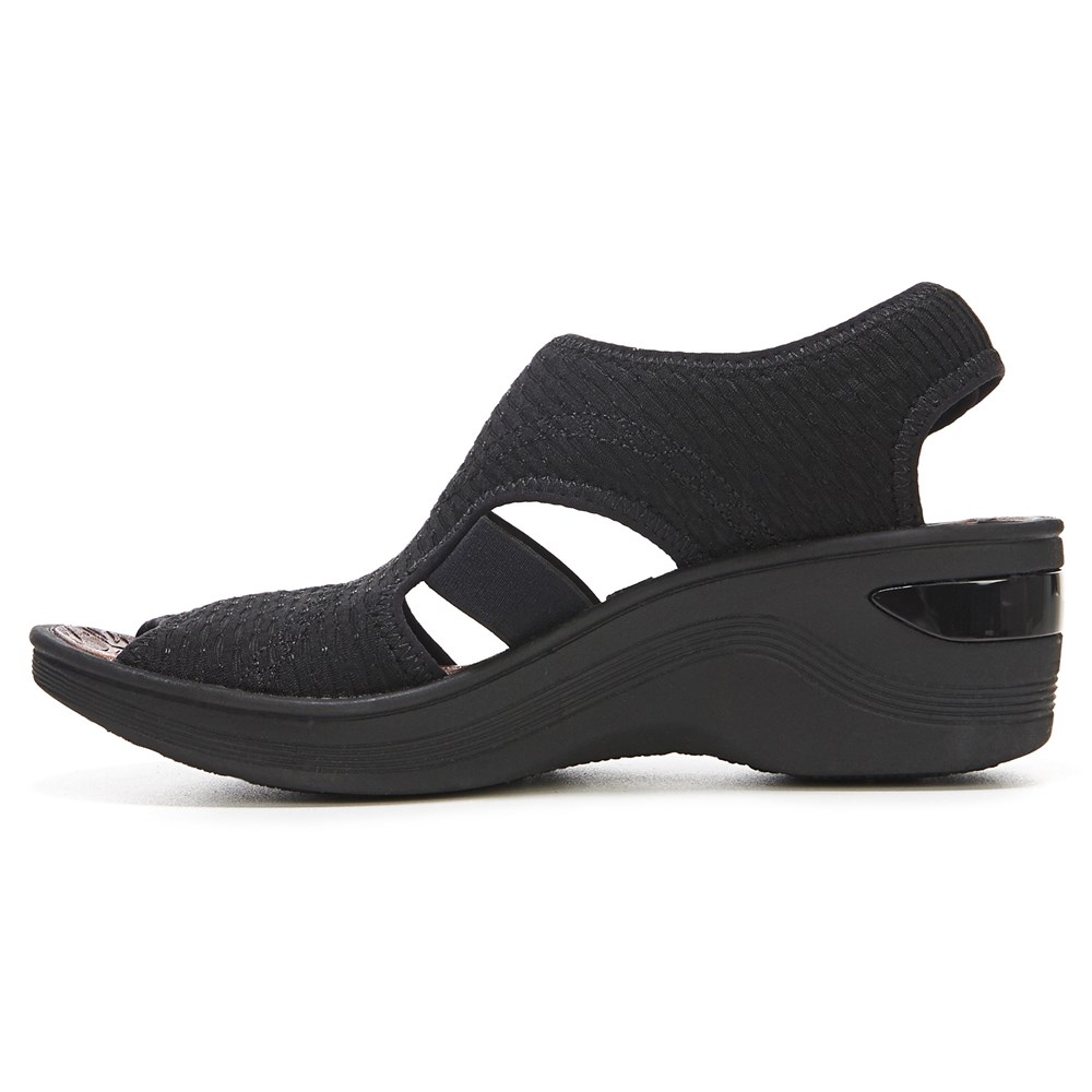 Bzees Dream Wedge Sandal - Black Fabric