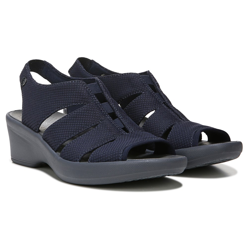 Bzees Finale Peep Toe Sandal - Navy Fabric  Bzees Finale Peep Toe Sandal - Navy Fabric