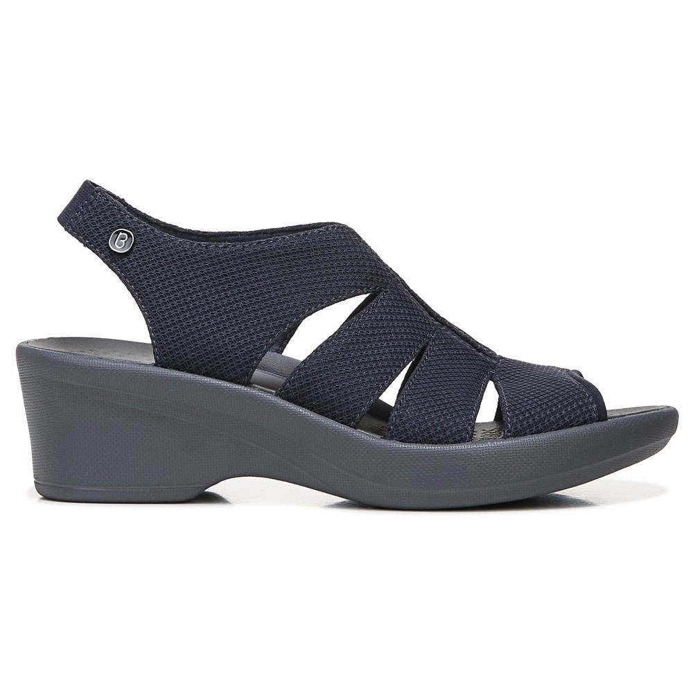 Bzees Finale Peep Toe Sandal - Navy Fabric
