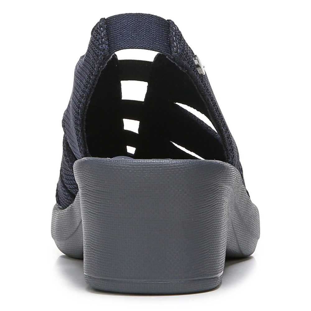 Bzees Finale Peep Toe Sandal - Navy Fabric