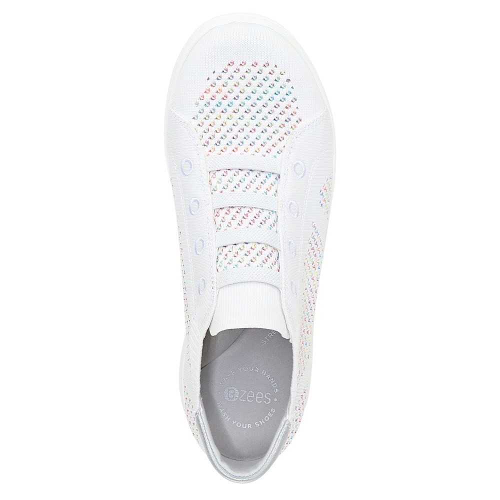 Bzees Golden Knit Slip On Sneaker - White Bzees Golden Knit Slip On Sneaker - White