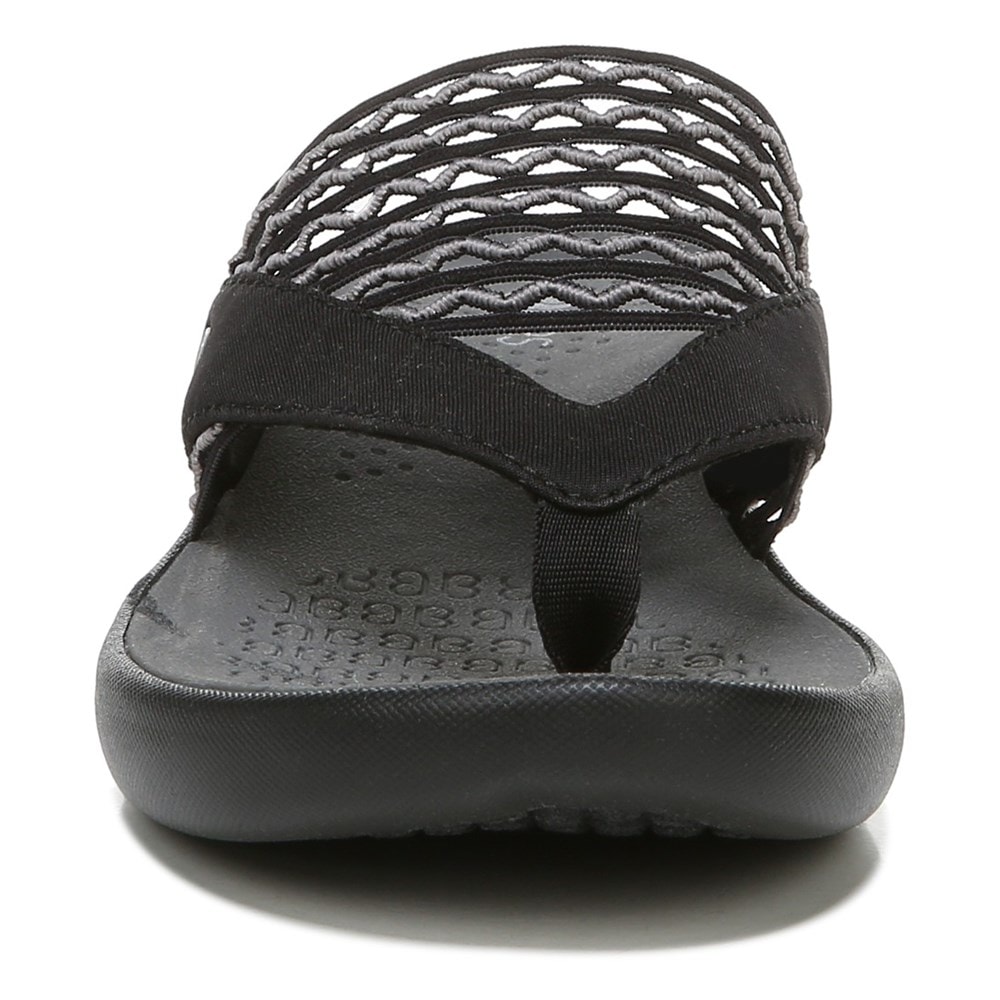 Bzees Cabana Flip Flop Sandal - Black Stretch Fabric
