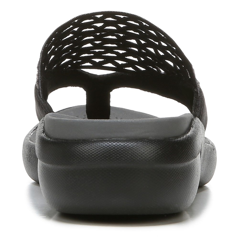 Bzees Cabana Flip Flop Sandal - Black Stretch Fabric