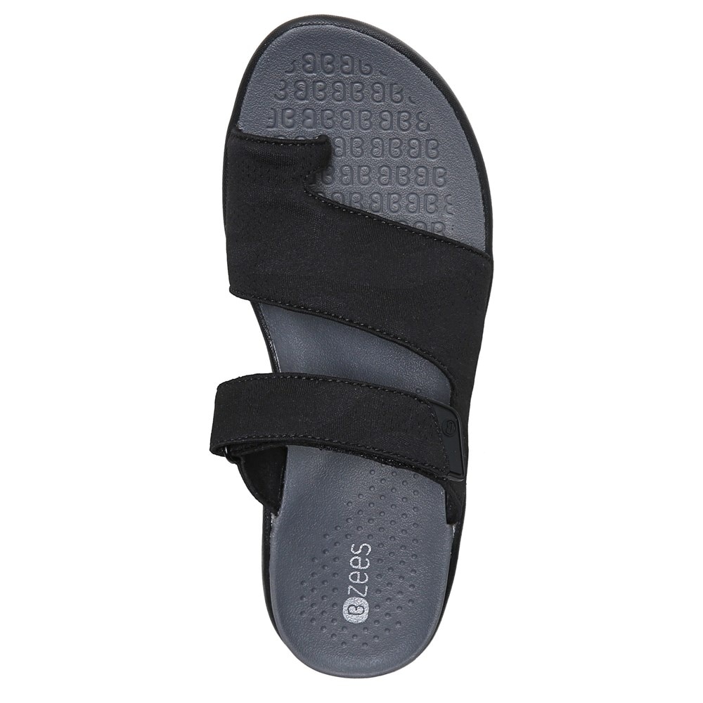 Bzees Carry On Toe Loop Slide Sandal - Black Camo Fabric Bzees Carry On Toe Loop Slide Sandal - Black Camo Fabric