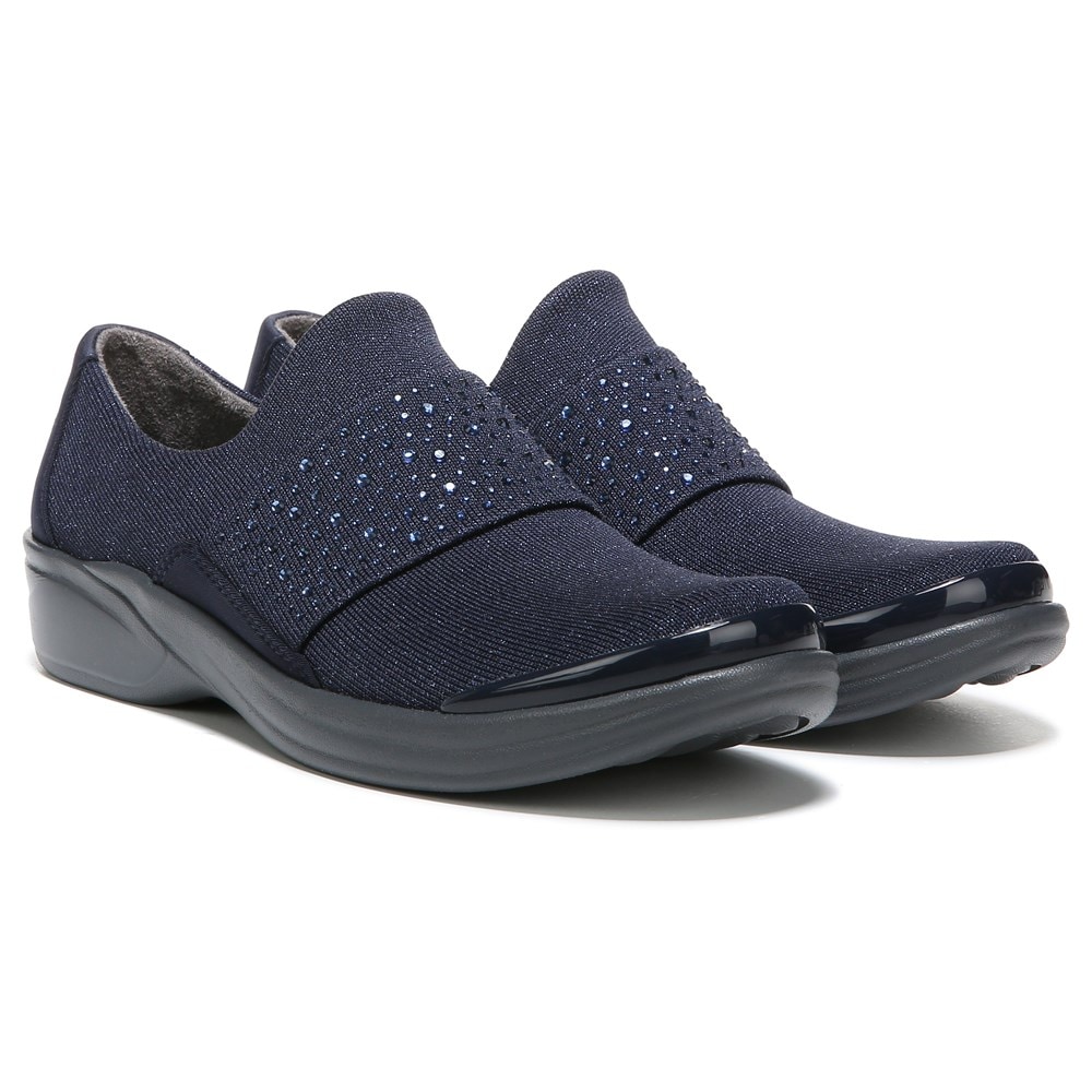 Bzees Pizazz Slip On - Navy Sparkle Knit Fabric  Bzees Pizazz Slip On - Navy Sparkle Knit Fabric
