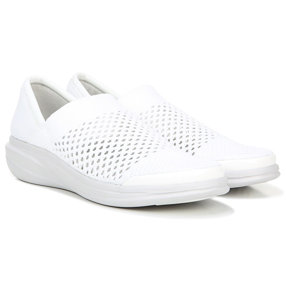 Bzees Charlie Knit Slip On - White Fabric