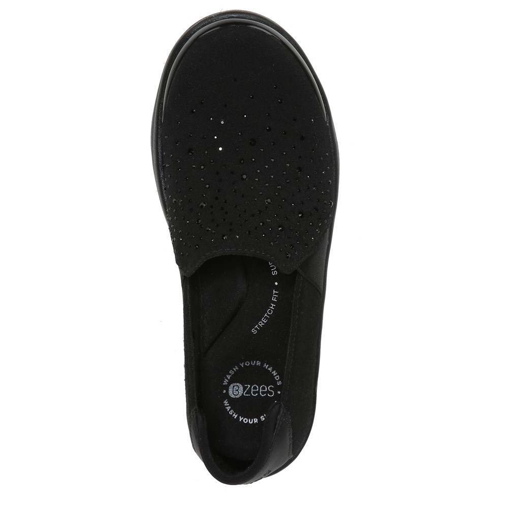 Bzees Poppyseed Slip On - Black Rhinestone  Bzees Poppyseed Slip On - Black Rhinestone
