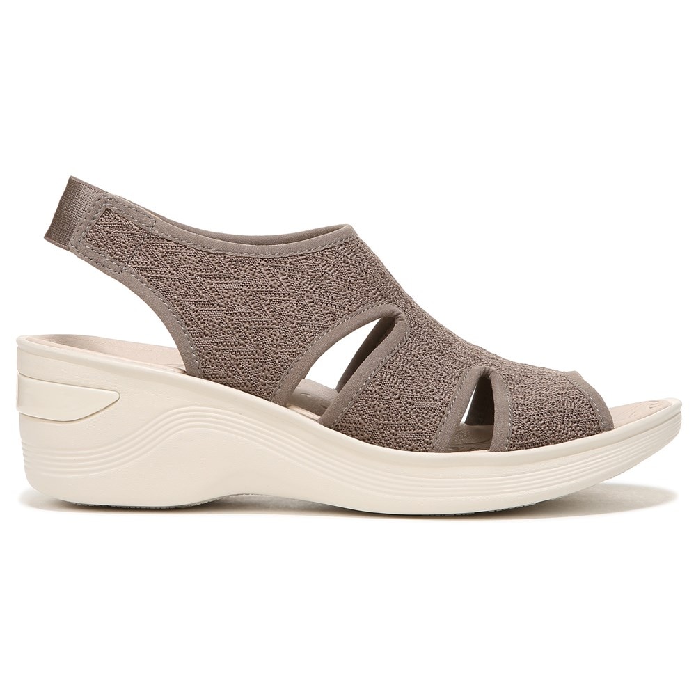 Bzees Daytona Slingback Wedge Sandal - Brown Knit  Bzees Daytona Slingback Wedge Sandal - Brown Knit