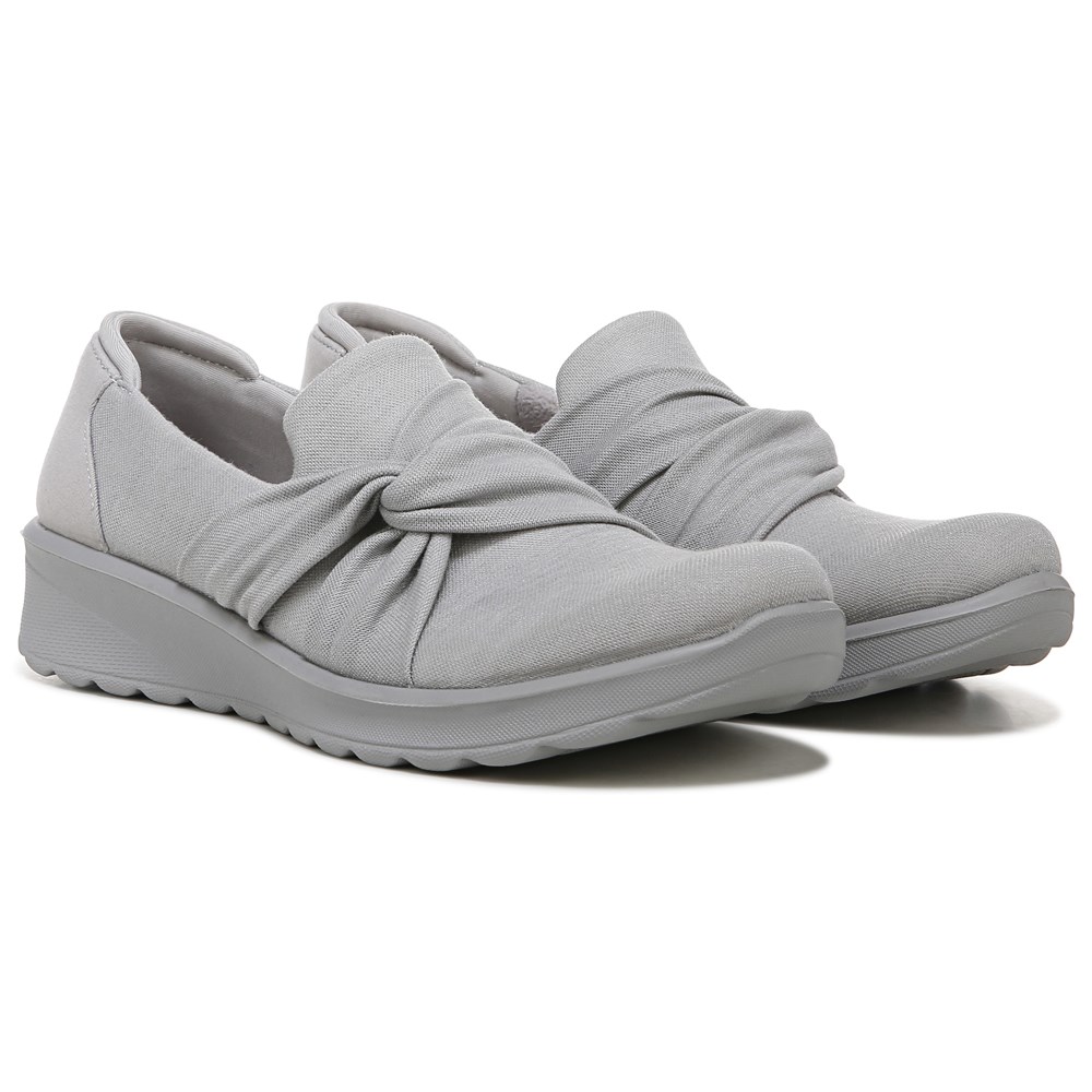 Bzees Glimmer Slip On - Silver Shimmer Fabric  Bzees Glimmer Slip On - Silver Shimmer Fabric