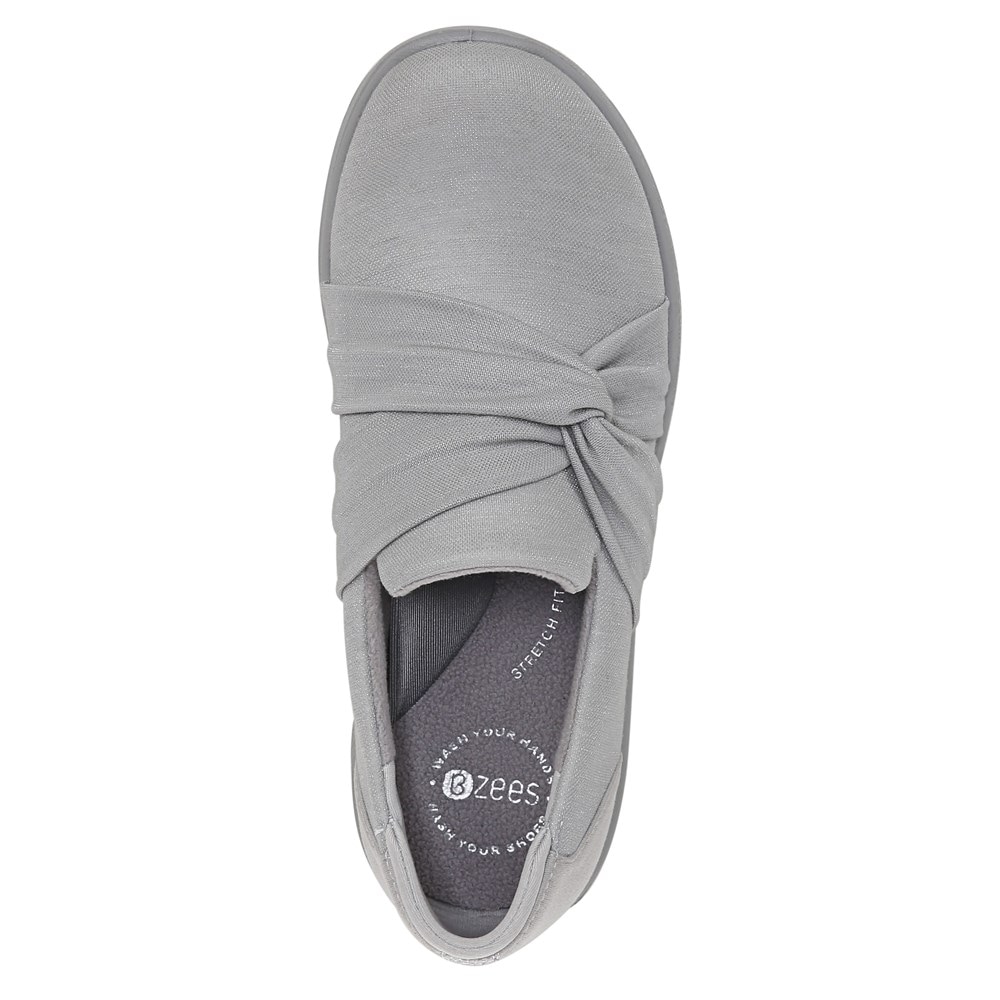 Bzees Glimmer Slip On - Silver Shimmer Fabric  Bzees Glimmer Slip On - Silver Shimmer Fabric