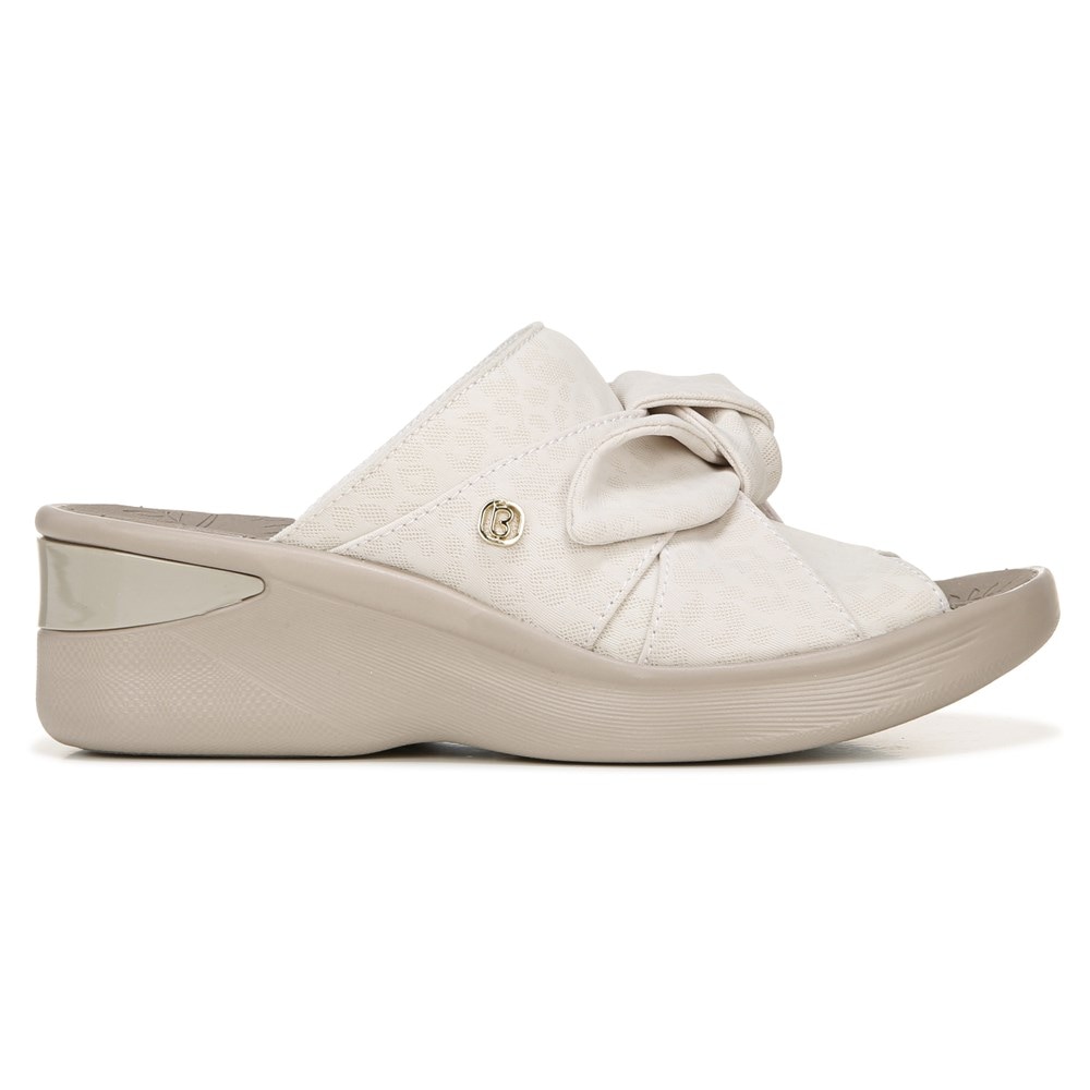 Bzees Smile Wedge Sandal - Cream Cheetah Fabric