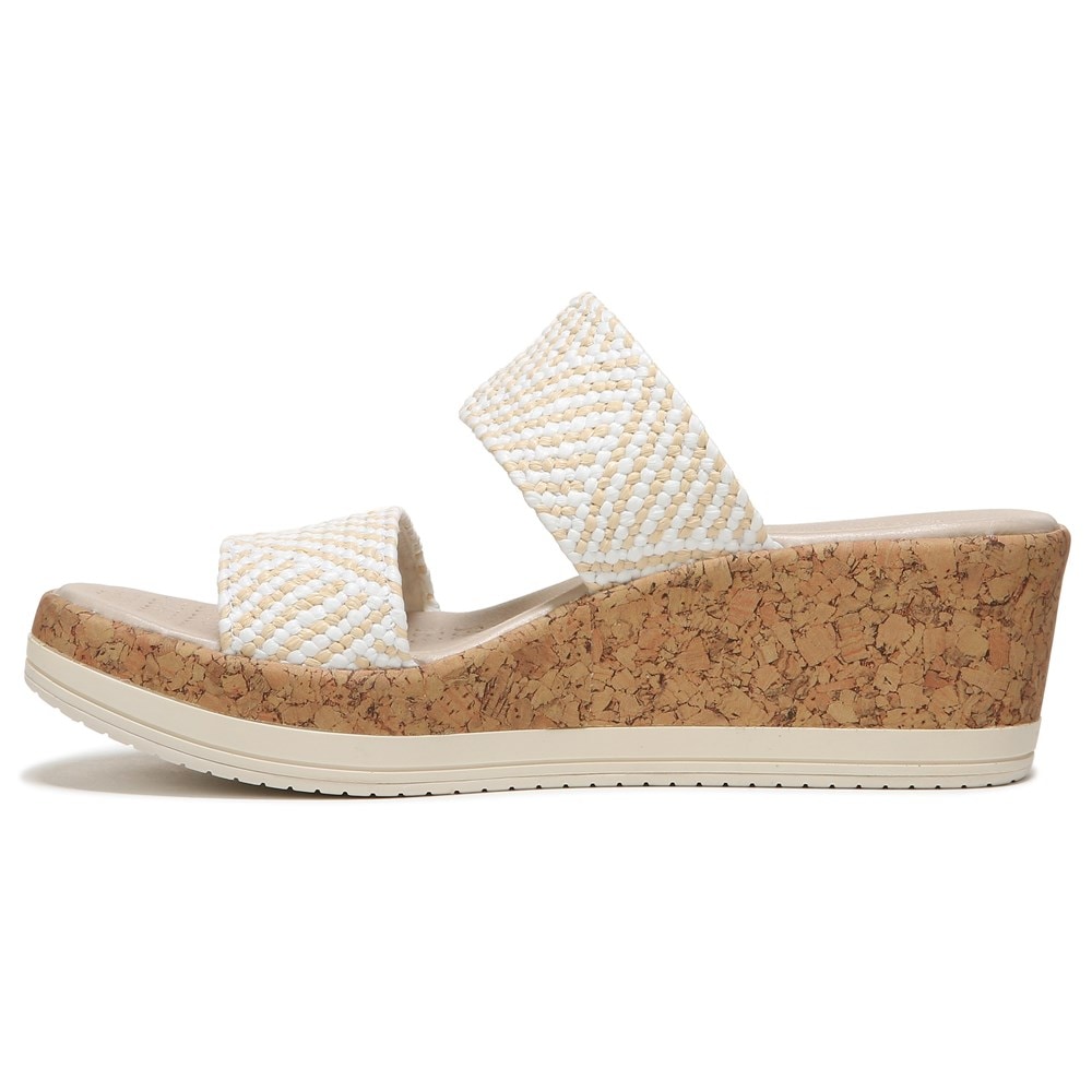 Bzees Resort Wedge Sandal - White Raffia Fabric