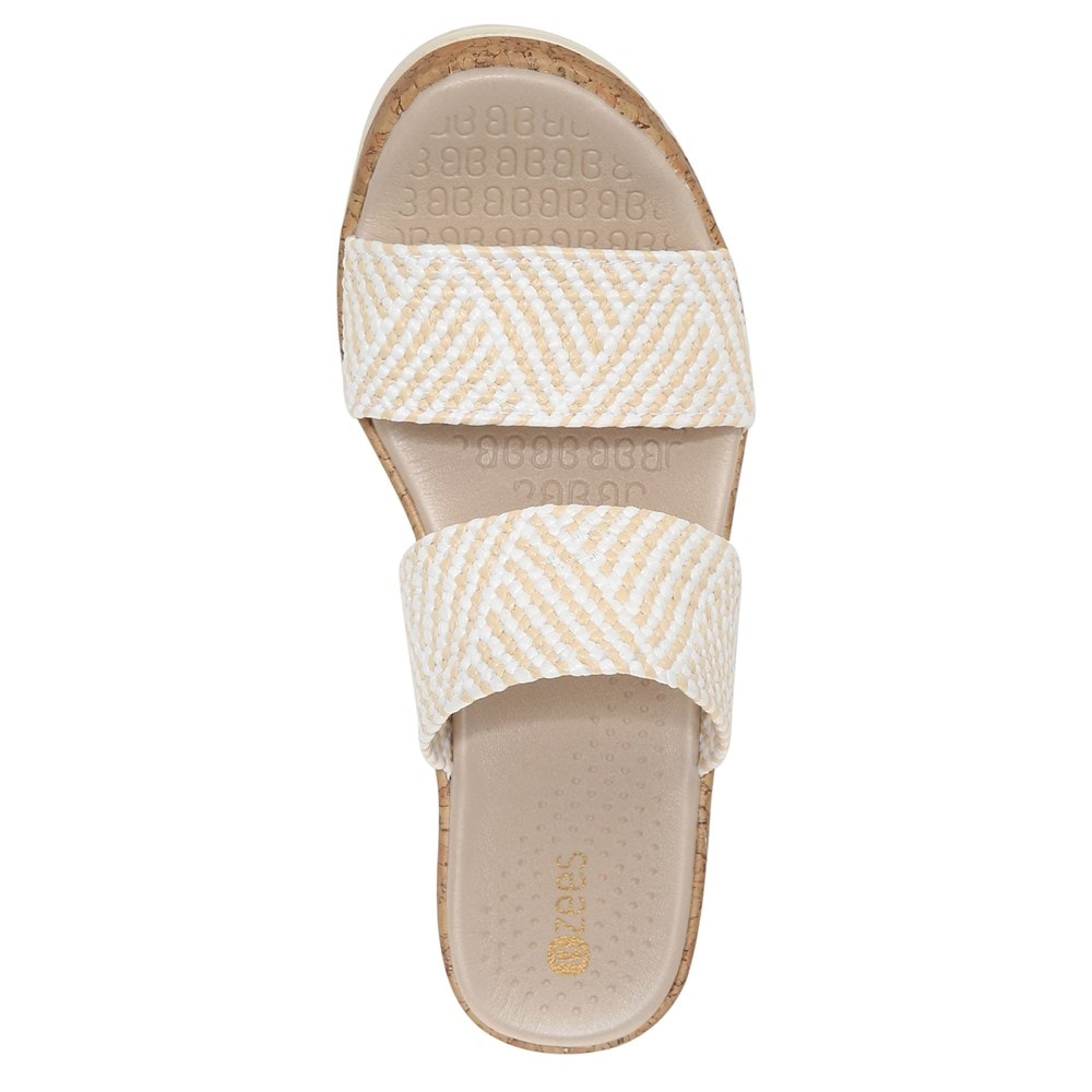 Bzees Resort Wedge Sandal - White Raffia Fabric
