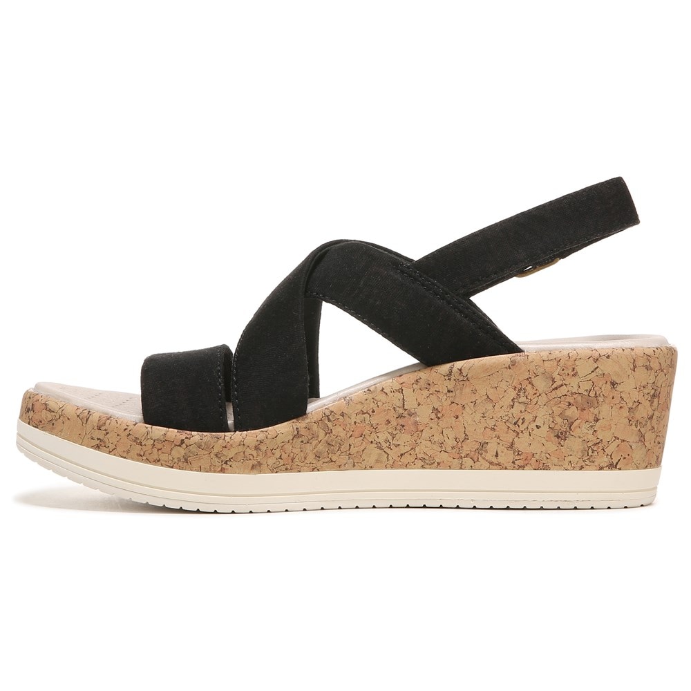 Bzees Radiant Wedge Sandal - Black Fabric