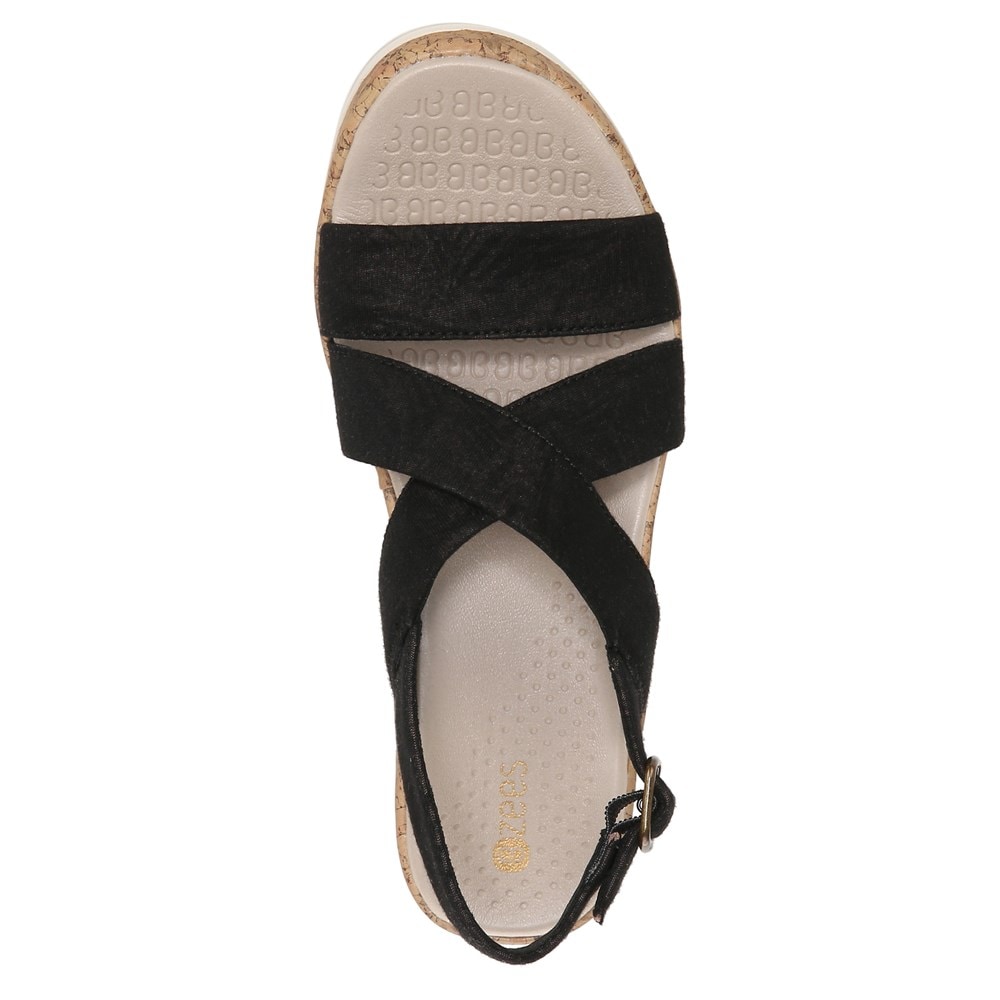 Bzees Radiant Wedge Sandal - Black Fabric