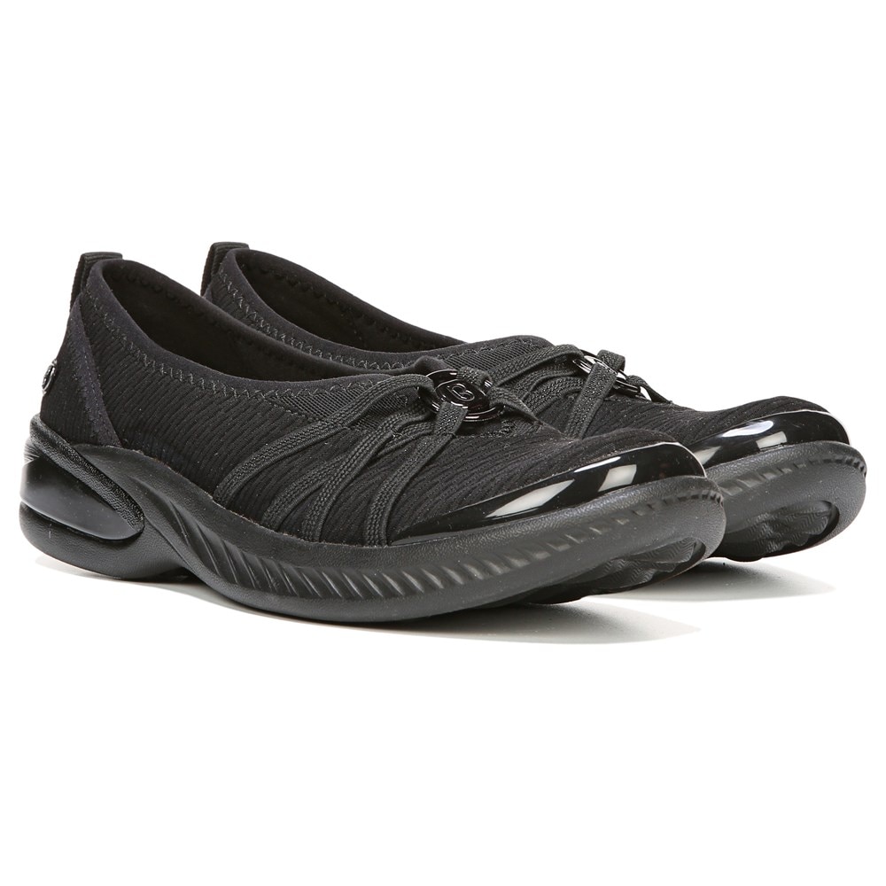 Bzees Niche Slip On - Black Mesh Fabric  Bzees Niche Slip On - Black Mesh Fabric