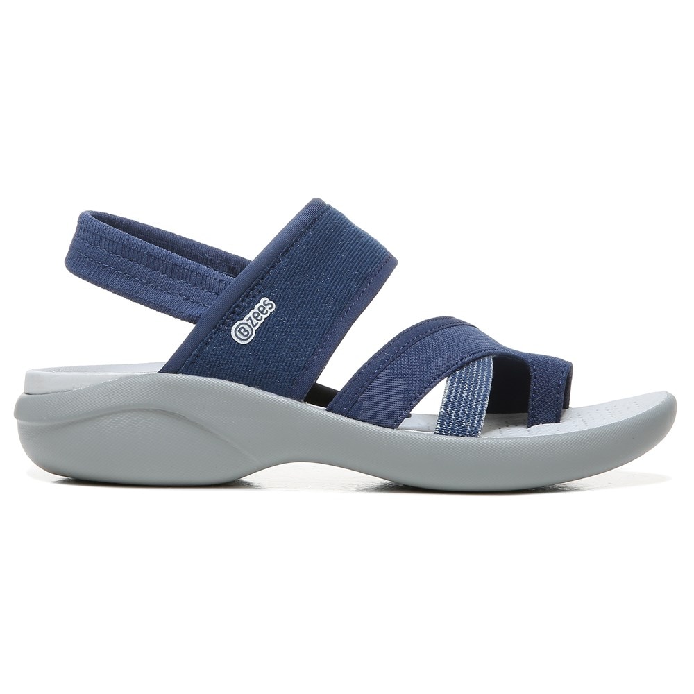 Bzees Call Me Sandal - Navy Texture Fabric Bzees Call Me Sandal - Navy Texture Fabric