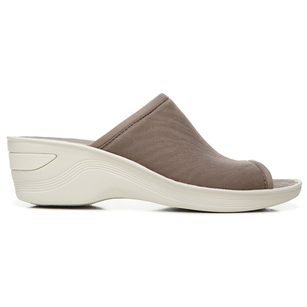 Bzees Deluxe Peep Toe Wedge Sandal - Taupe Zebra Print Fabric Bzees Deluxe Peep Toe Wedge Sandal - Taupe Zebra Print Fabric