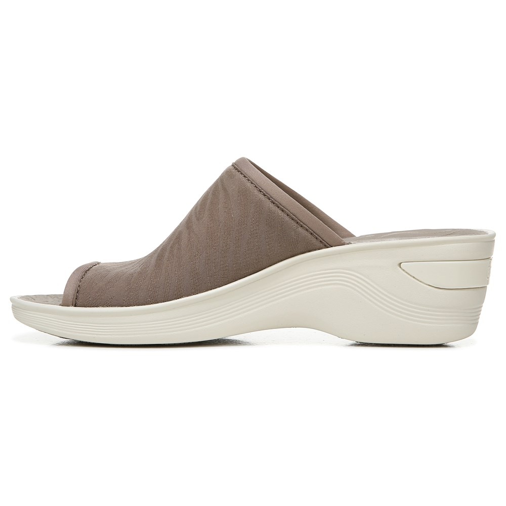 Bzees Deluxe Peep Toe Wedge Sandal - Taupe Zebra Print Fabric Bzees Deluxe Peep Toe Wedge Sandal - Taupe Zebra Print Fabric