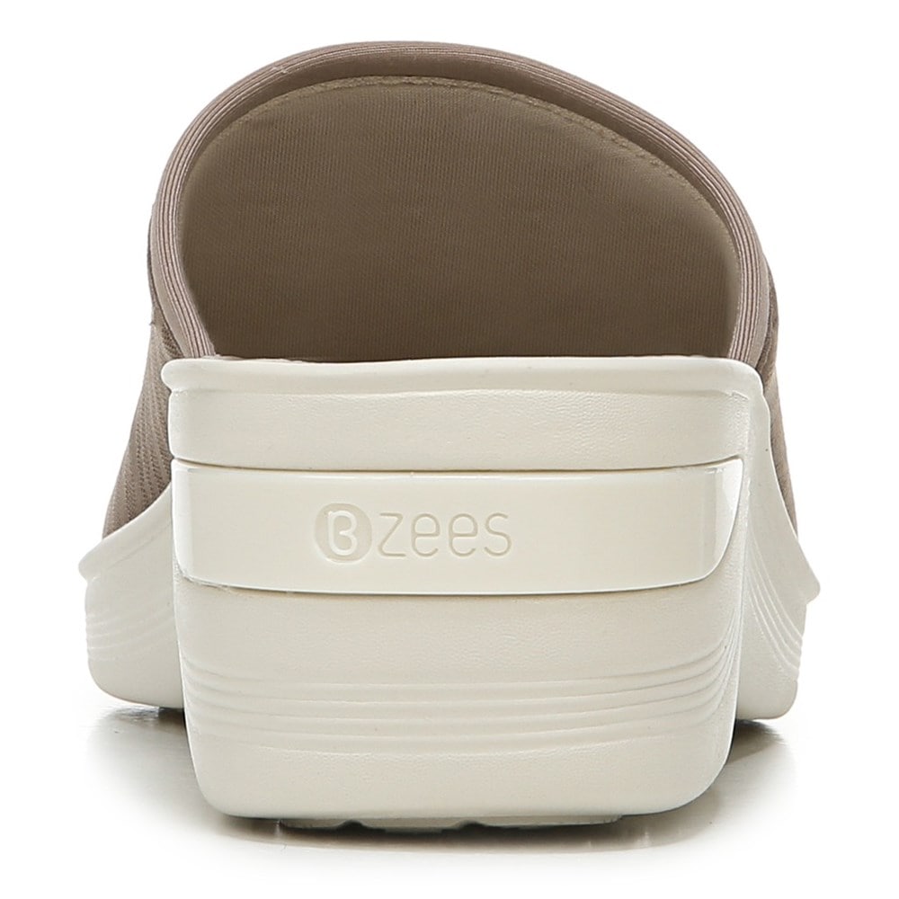 Bzees Deluxe Peep Toe Wedge Sandal - Taupe Zebra Print Fabric Bzees Deluxe Peep Toe Wedge Sandal - Taupe Zebra Print Fabric