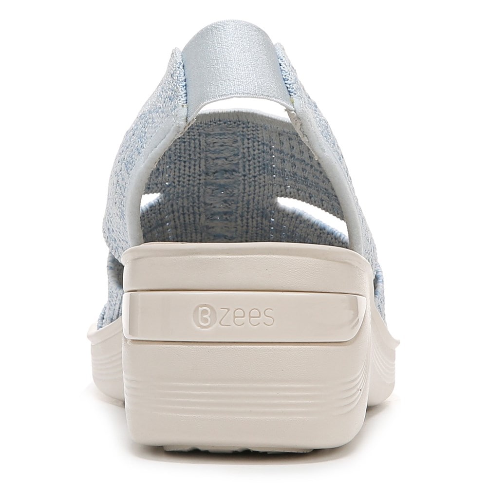 Bzees Double Up Slingback Wedge Sandal - Sky Blue Knit  Bzees Double Up Slingback Wedge Sandal - Sky Blue Knit