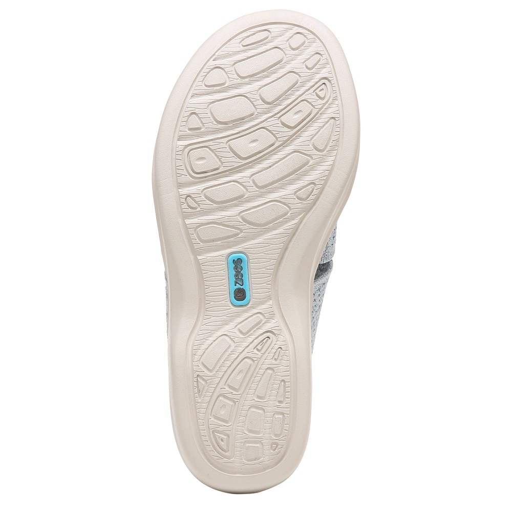 Bzees Double Up Slingback Wedge Sandal - Sky Blue Knit  Bzees Double Up Slingback Wedge Sandal - Sky Blue Knit