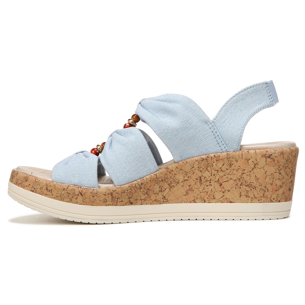 Bzees Roma Sandal Wedge - Blue Fabric Bzees Roma Sandal Wedge - Blue Fabric