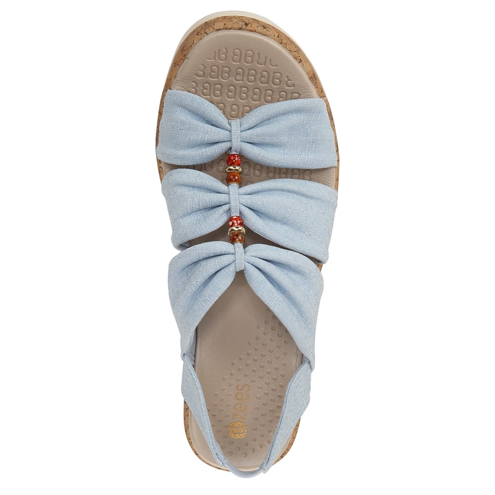 Bzees Roma Sandal Wedge - Blue Fabric Bzees Roma Sandal Wedge - Blue Fabric