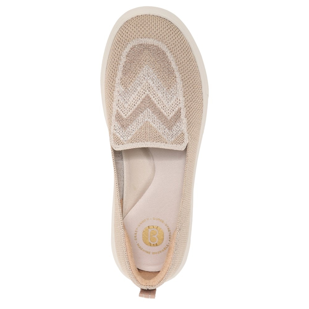 Bzees March On Moc Slip On - Beige Chevron Knit Bzees March On Moc Slip On - Beige Chevron Knit