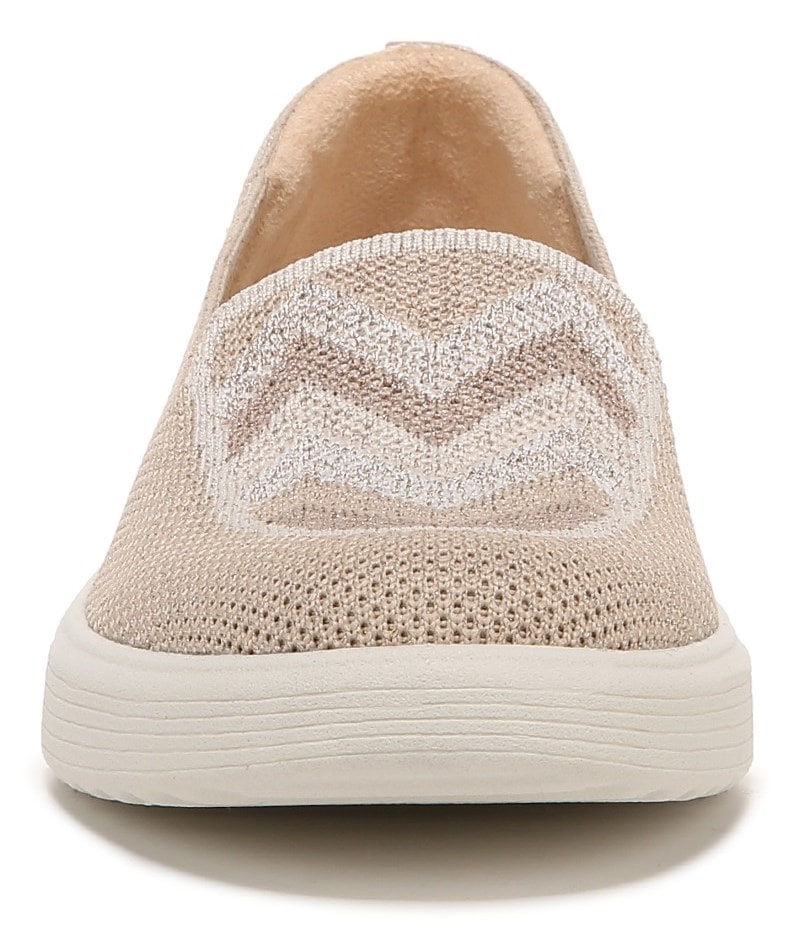 Bzees March On Moc Slip On - Beige Chevron Knit Bzees March On Moc Slip On - Beige Chevron Knit