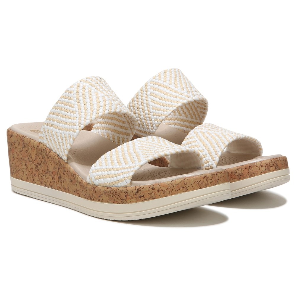 Bzees Resort Wedge Sandal - White Raffia Fabric  Bzees Resort Wedge Sandal - White Raffia Fabric