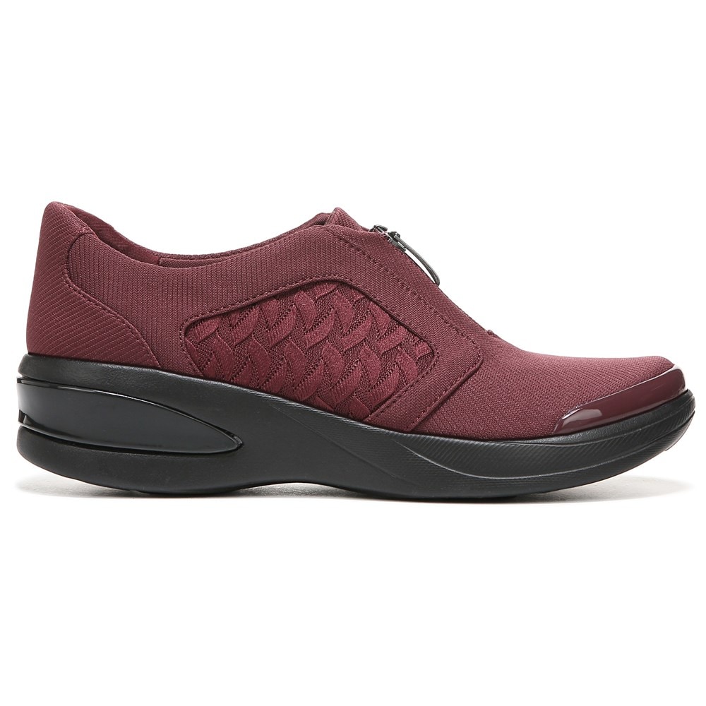 Bzees Florence Slip On Sneaker - Wine Red Fabric