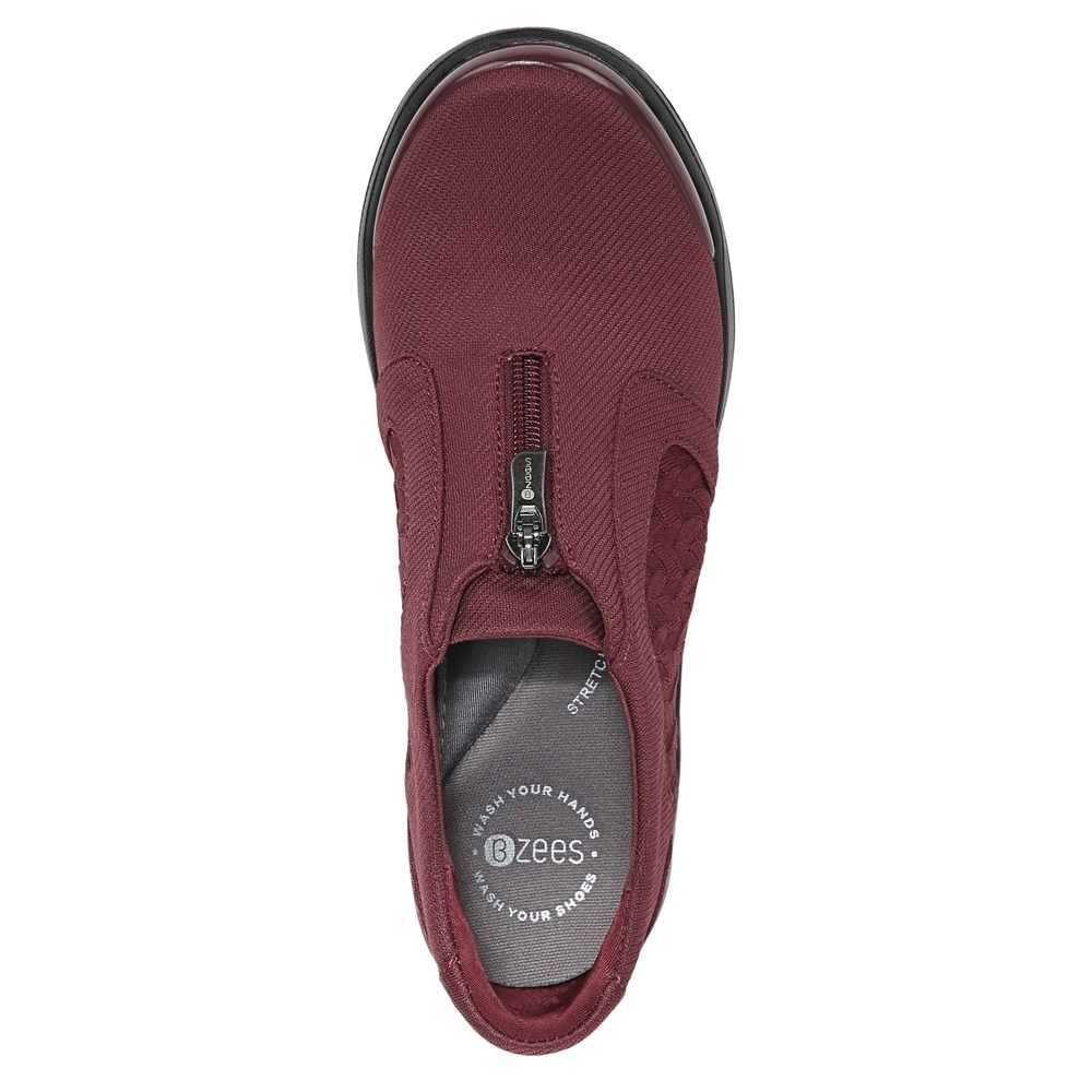 Bzees Florence Slip On Sneaker - Wine Red Fabric