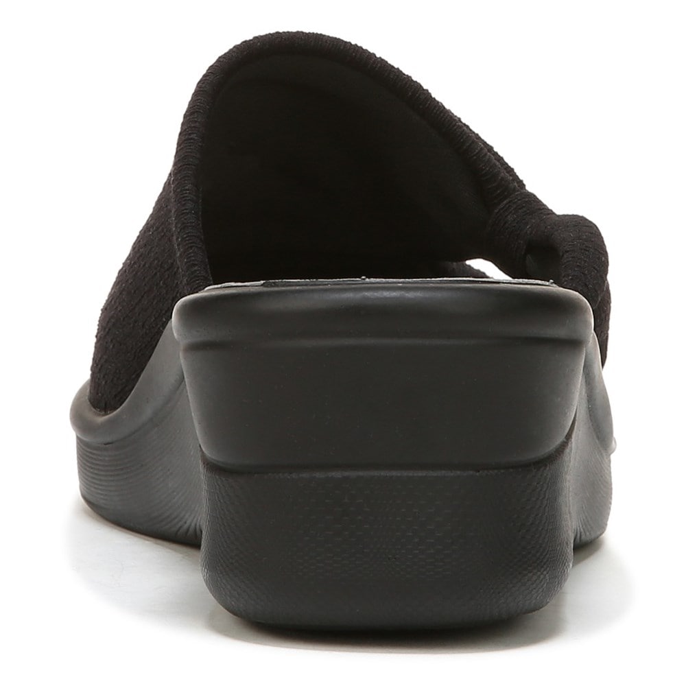 Bzees Smile More Slip On Wedge Sandal - Black Fabric Bzees Smile More Slip On Wedge Sandal - Black Fabric