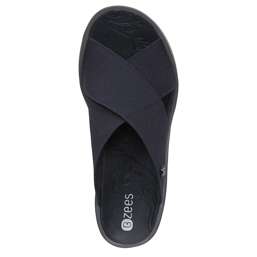 Bzees Desire Wedge Sandal - Navy Fabric