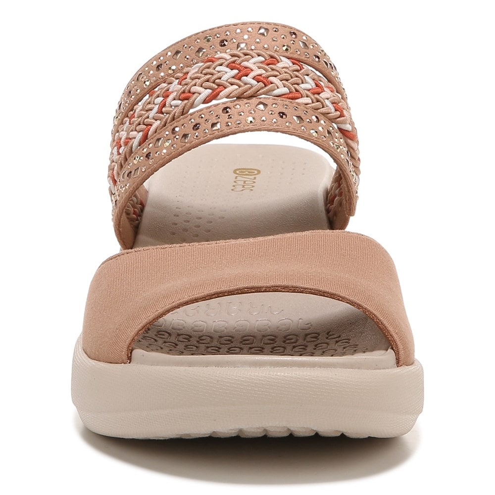 Bzees Fireworks Slide Wedge Sandal - Café Woven Fabric Bzees Fireworks Slide Wedge Sandal - Café Woven Fabric