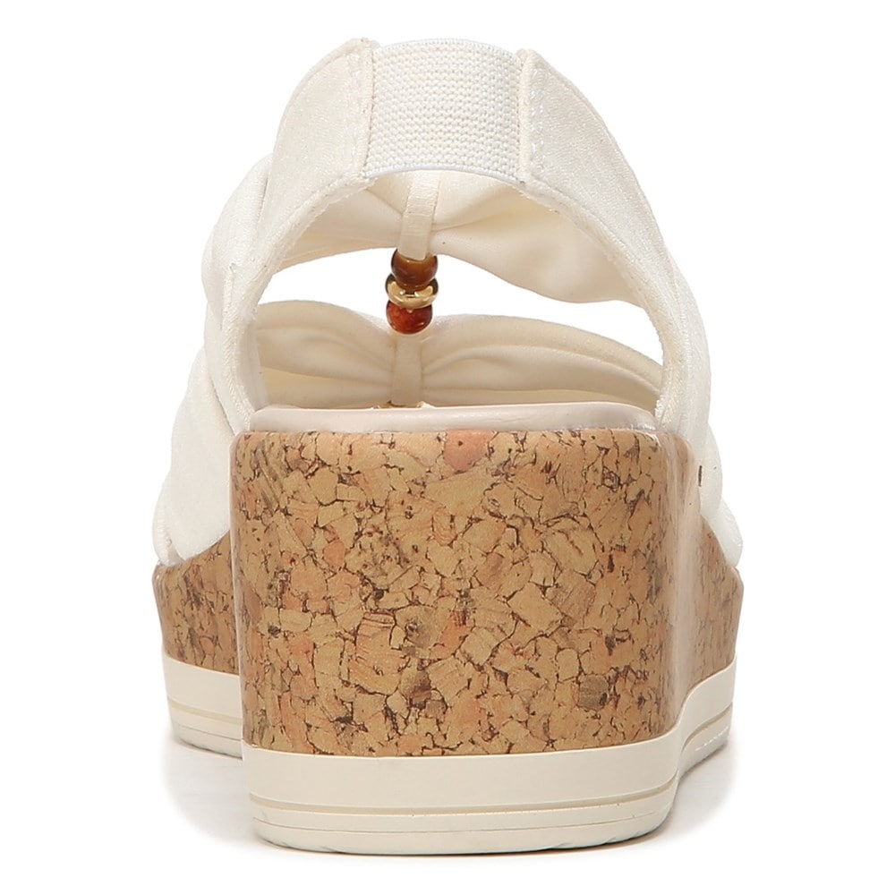 Bzees Roma Sandal Wedge - White Fabric