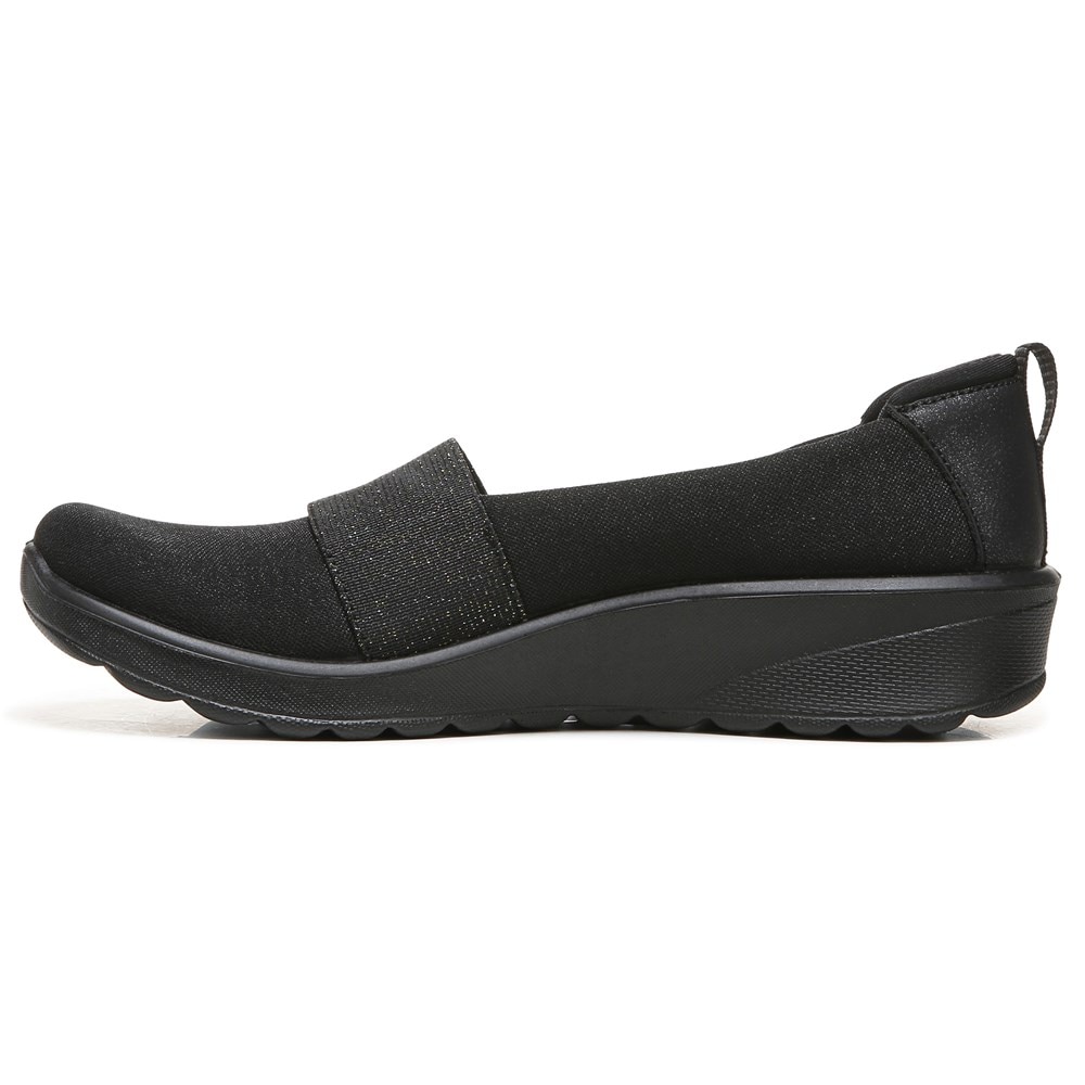 Bzees Gracie Slip On Loafer - Black Shimmer Fabric