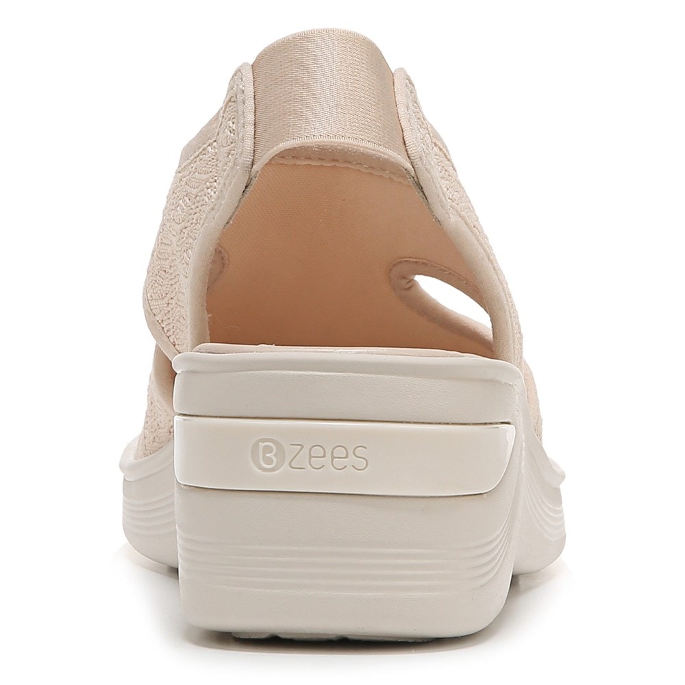 Bzees Daytona Slingback Wedge Sandal - Sand Brown Knit