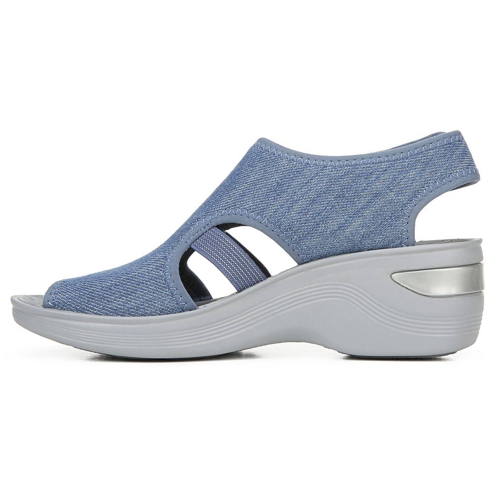 Bzees Dream Wedge Sandal - Washed Denim Fabric